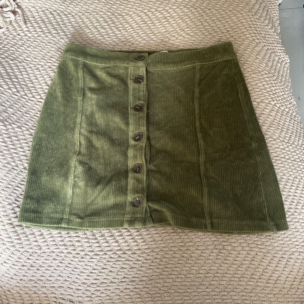 Forest green pretty velvet vintage mini skirt